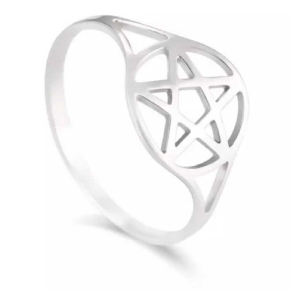 Pentagram ring new jewelry witch silver Pentacle Witch Halloween Goth Emo Unisex
